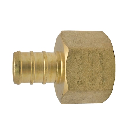 Apollo 1/2 in. Brass PEX Barb x 1/2 in. Female Pipe Thread Adapter Jar (25-Pack), 25PK APXFA1225JR